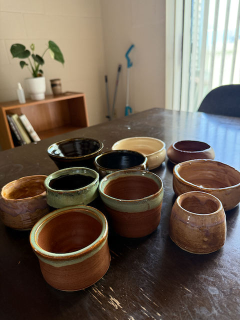 Photo of all the ceramics I made in my kitchen.